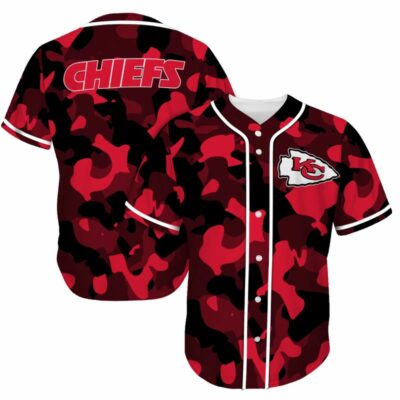 Kansas City Chiefs Camouflage Patterns Baseball Jersey