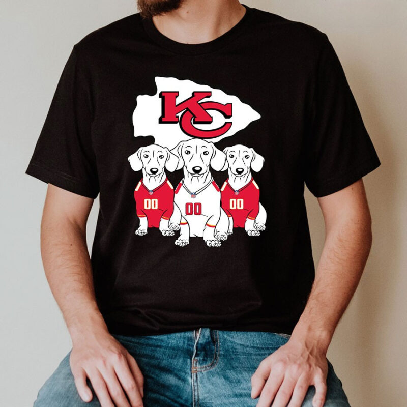 Kansas City Chiefs Dachshund Dogs 2D T-Shirt mockup front