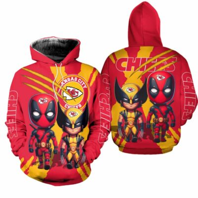 Kansas City Chiefs Deadpool&Wolverines Friend Hoodie