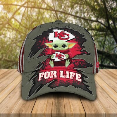 Kansas City Chiefs For Life Baby Yoda Baseball Cap