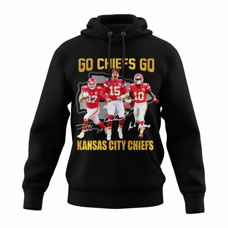 Kansas City Chiefs Go Chiefs Go Unisex 2D Hoodie black