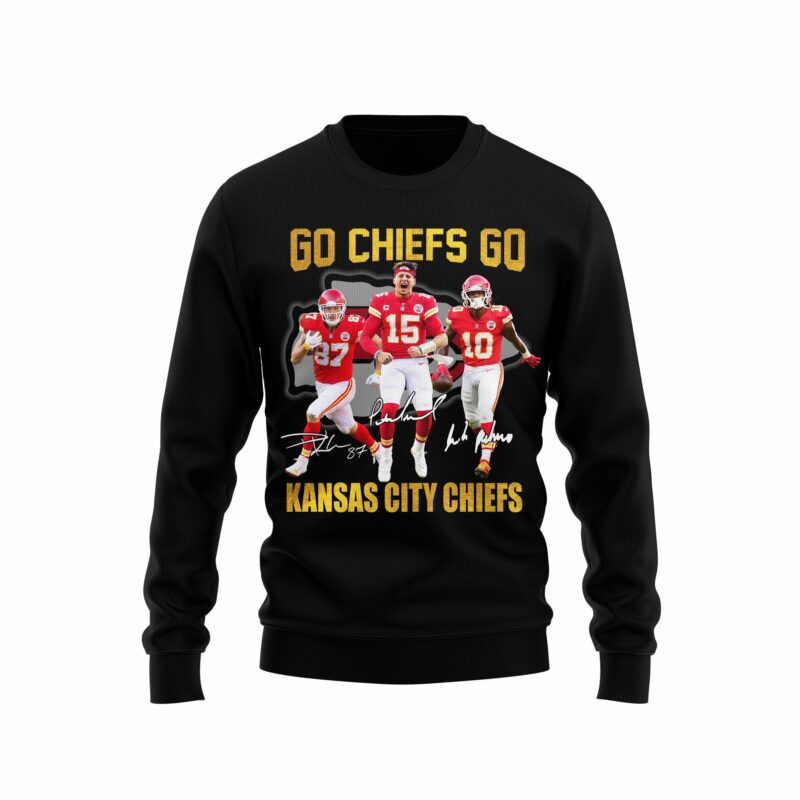 Kansas City Chiefs Go Chiefs Go Unisex 2D Sweatshirt black