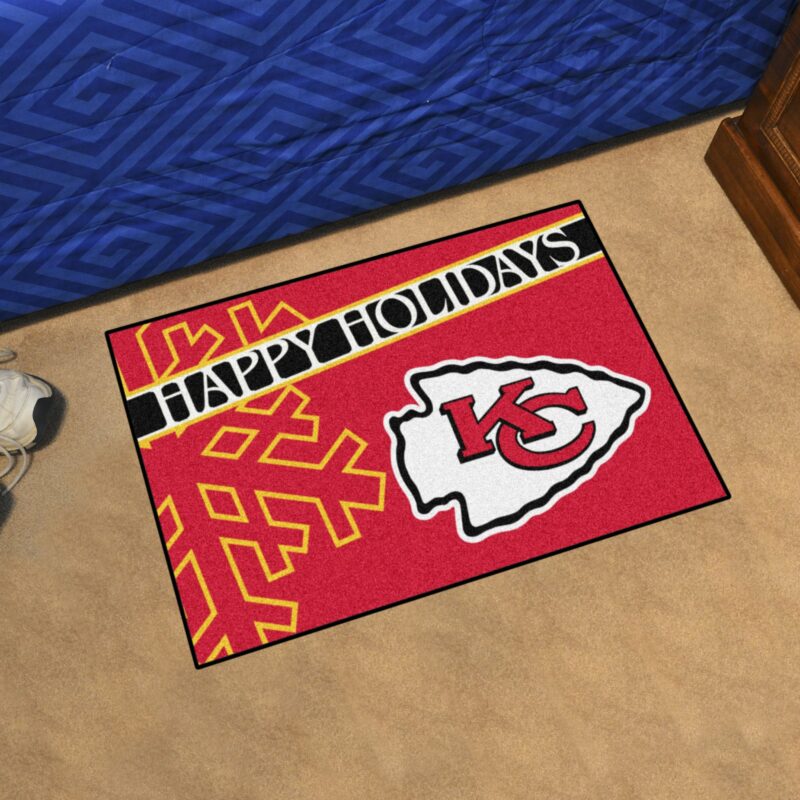 Kansas City Chiefs Happy Holiday Doormat