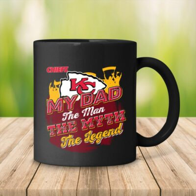 Kansas City Chiefs My Dad The Legend Black Mug left side