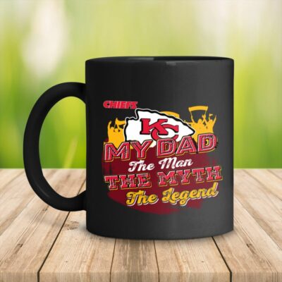 Kansas City Chiefs My Dad The Legend Black Mug right side