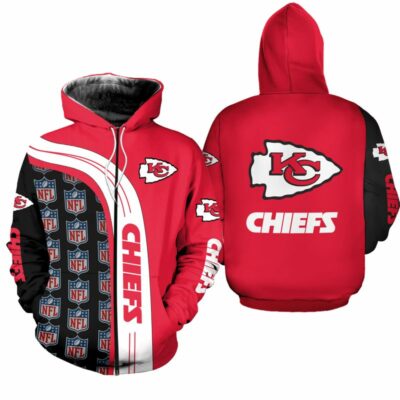 Kansas City Chiefs NFL Retro Striped Zip Hoodie