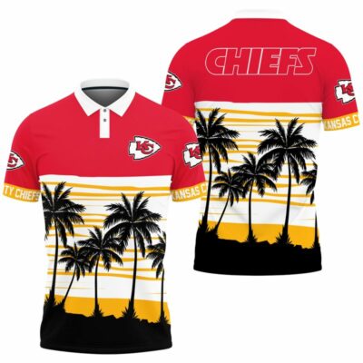 Kansas City Chiefs Palm Tree Patter Polo Shirt