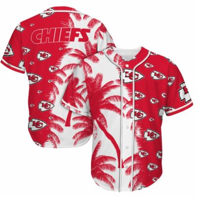 Kansas City Chiefs Palm Tree Pattern Baseball Jersey