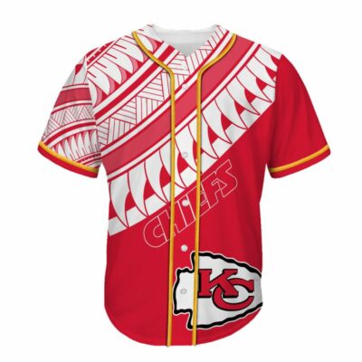 Kansas City Chiefs Polynesian Pattern Baseball Jersey front