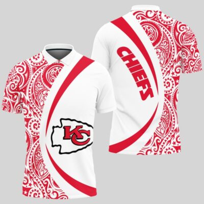 Kansas City Chiefs Polynesian Pattern Red White Polo Shirt