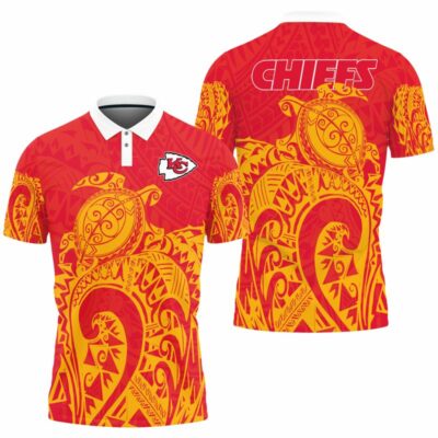 Kansas City Chiefs Turtle Polynesian Pattern Polo Shirt