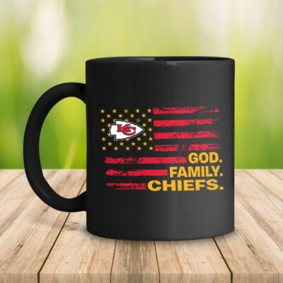 Kansas City Chiefs USA Flag God Family Chiefs Black Mug right side