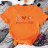 Peace Love Kansas City Chiefs 2D T-Shirt orange