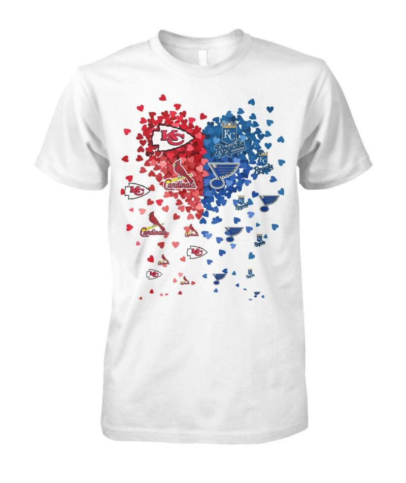 St. Louis Blues Cardinals Kansas City Chiefs and Royals In My Heart 2D T-Shirt