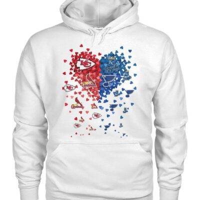 St. Louis Blues Cardinals Kansas City Chiefs and Royals In My Heart 2D Hoodie