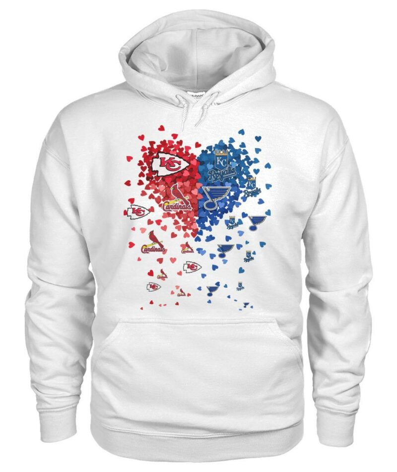 St. Louis Blues Cardinals Kansas City Chiefs and Royals In My Heart 2D Hoodie